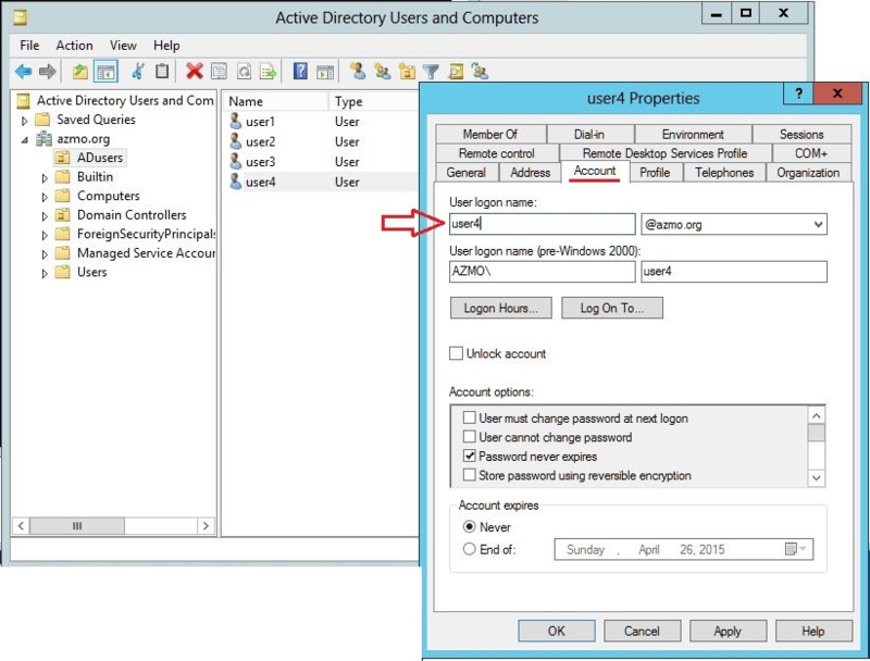 AD Users and Computers Screenshot